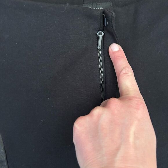 Rag & Bone Moto Leather Panel Ankle Zip Black Pants - Picture 11 of 12